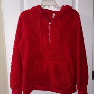 Women’s No Boundaries Red Sherpa Hoodie Size: XL